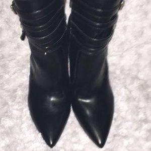 Womens Zip Pointy Toe Formal Ankle Boots High Heel